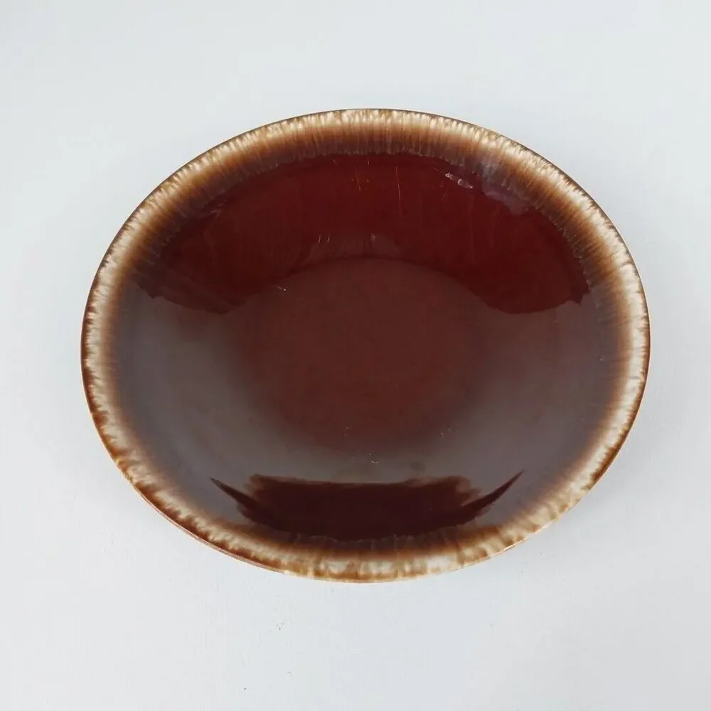 VTG Pottery USA Brown Drip Glaze Salad Soup Bowl‎
